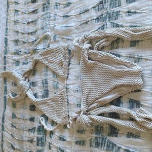 ASOS crotchet bikini set - cream/stone - US size 6-8